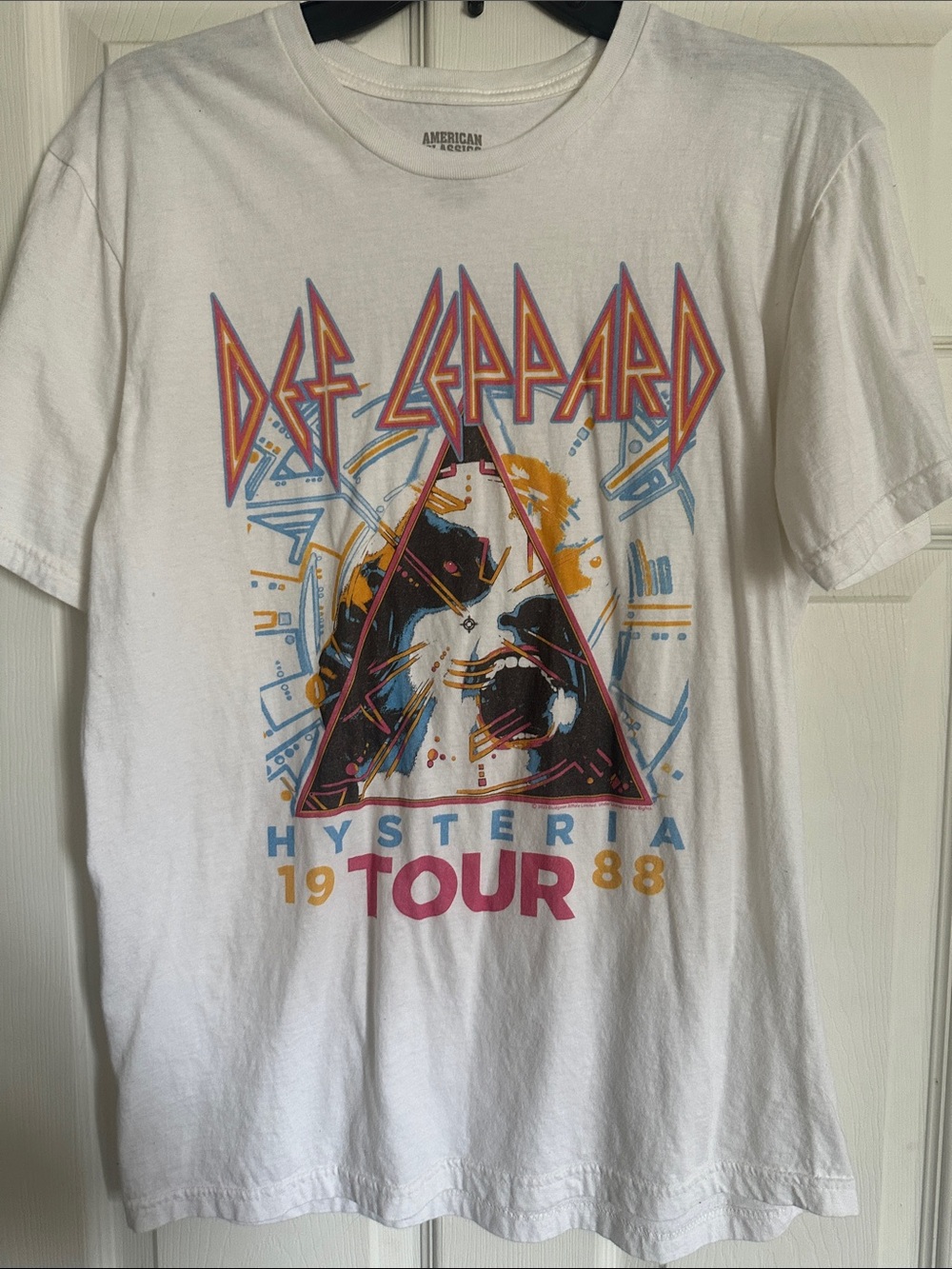 American Apparel White Def Leppard 1988 Tour Graphic Tee